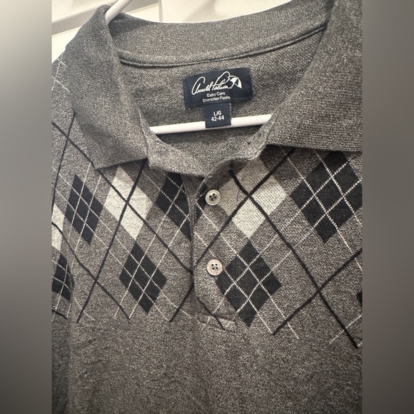Arnold Palmer Vintage Pullover Sweater Grey Black White Plaid Size Large Mens - Picture 6 of 9